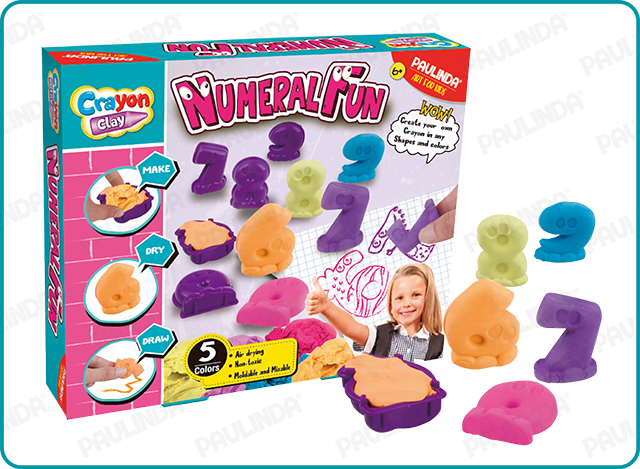 5×30g Crayon Clay Numeral Fun Color Box